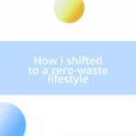 How I shifted to a zero-waste lifestyle