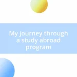 My journey through a study abroad program